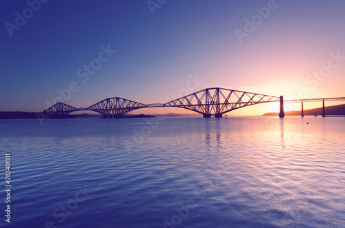 Edinburgh, Forth Bridge at sunrise