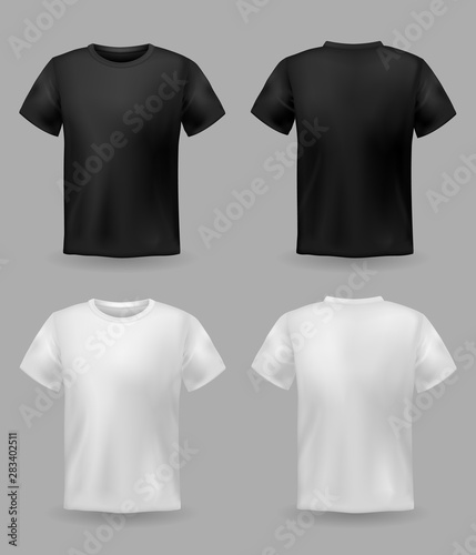 Valokuva White and black t-shirt mockup