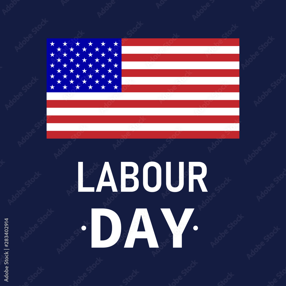Labor Day logo Poster, banner, brochure or flyer design with stylish text 1st May Happy Labor Day on American