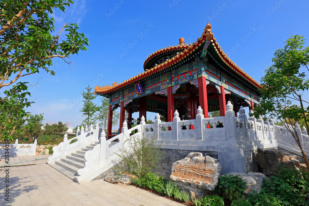 The scenery of the South Lake Park in Tangshan, China