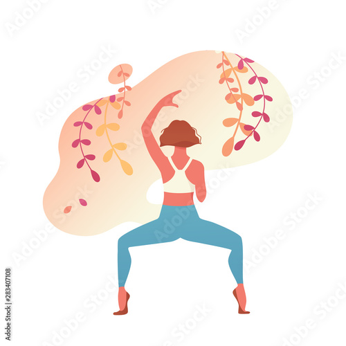 Woman activities. Girl doing sports, yoga, dancing, fitness exercise in different poses. Sport women flat illustration isolated on white background for website and mobile website development.- Vector