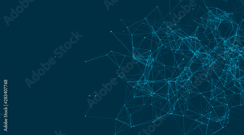 Abstract connections are in space. Background with connecting dots and lines. Connection structure. Vector illustration