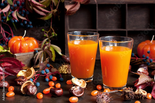 Halloween pumpkin orange cocktail. Festive drink