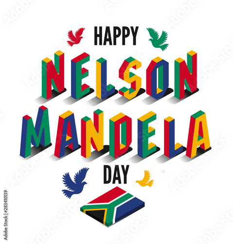 Tableau sur toile Vector illustration for happy International Nelson Mandela Day.