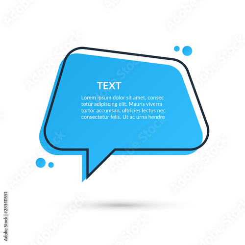 Quote speech bubble, text box, message balloon, colorful sticker isolated on white background. Vector illustration