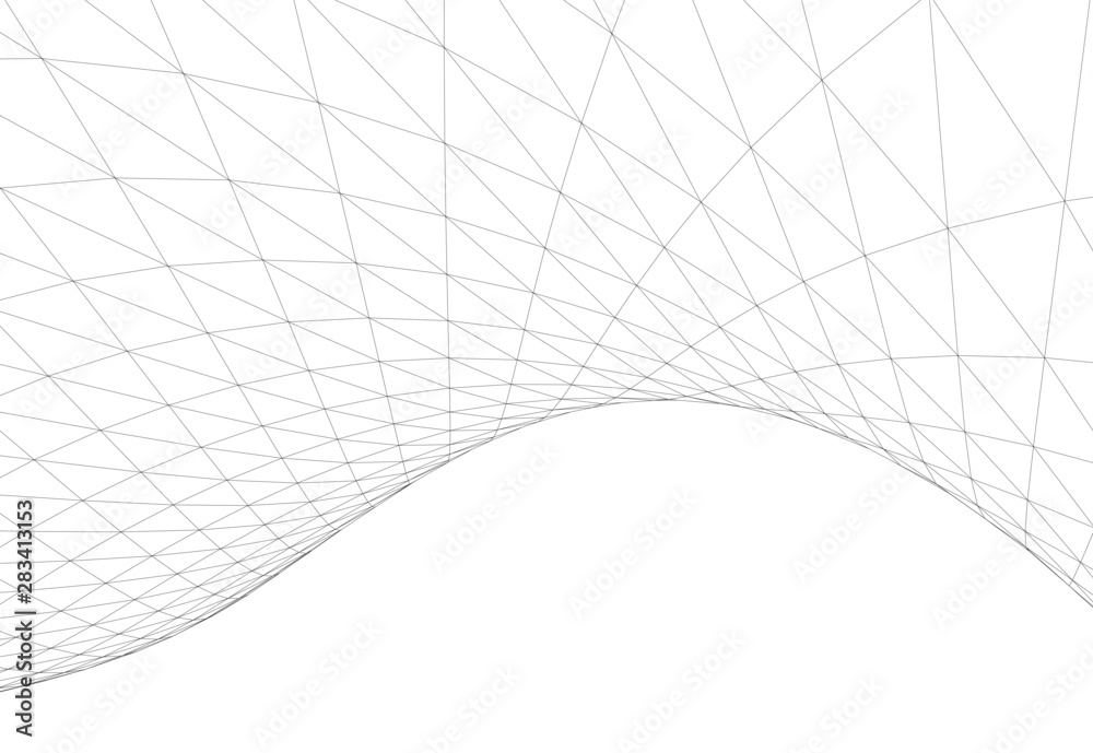 Architectural drawing. Geometric background 3d