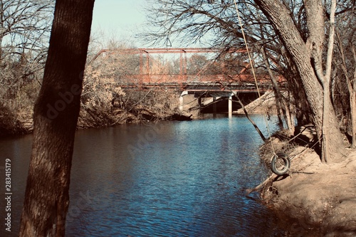 Old Bridge Over River