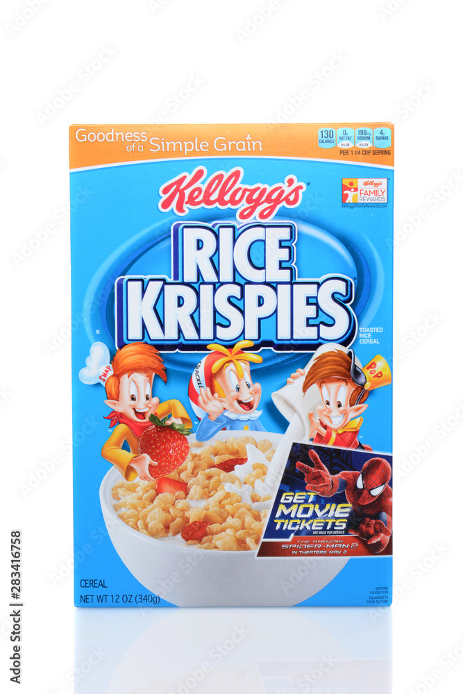 Foto de IRVINE, CA JUNE 23, 2014 A box of Kellogg's Rice Krispies