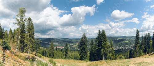 Fototapeta Naklejka Na Ścianę i Meble -  Panorama of Polish Beskids in summer day.