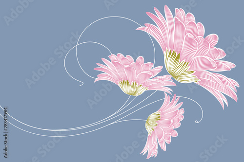 Fotografie, Obraz Spring background with gerbera flowers.