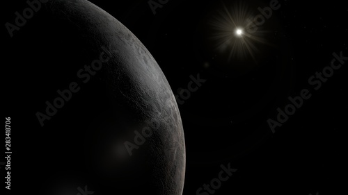 Picture of Ceres the Dwarf Planet and Sun photo