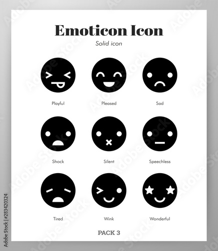 Emoticon icons Solid pack