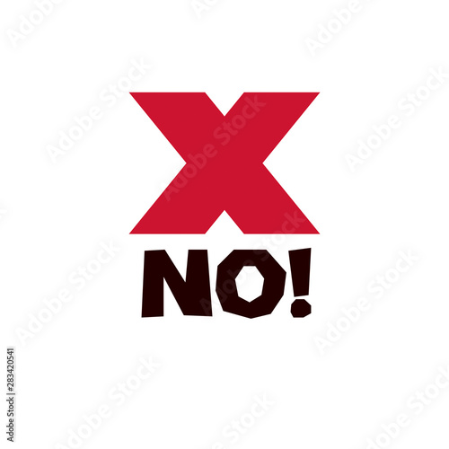 Red x symbol. Vector reject...