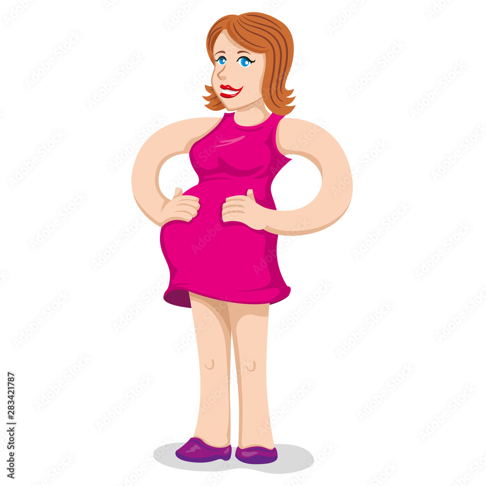 Mother pregnant woman caressing her belly. Ideal for catalogs, informative and pregnancy guides Mother pregnant woman caressing her belly. Ideal for catalogs, informative and pregnancy guides