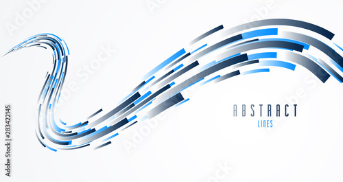Future technology and science vector abstract background with 3D line elements in perspective, dynamic motion connection theme, template for ads or poster or cover.