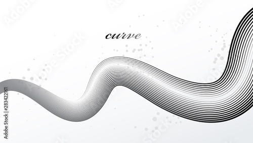 Abstract elegant grey curvy thin lines vector abstract background, elegant light stripy design element, template for banner or poster and other ads.