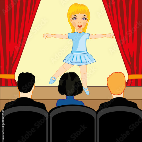 Girl ballerina emerges in common-room before spectator