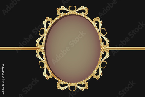 Royalty gold frame vintage style - vector photo
