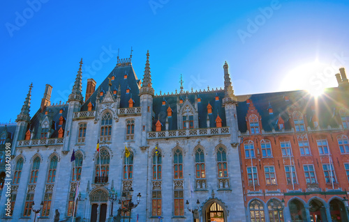 The Provinciaal Hof  Province Court  is a Neogothical building on the market place in Bruges  Belgium.