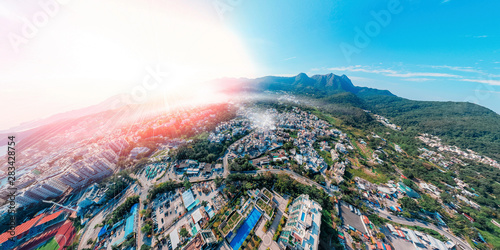 Photography Panorama aerial view of Sai Kung, Hong Kong