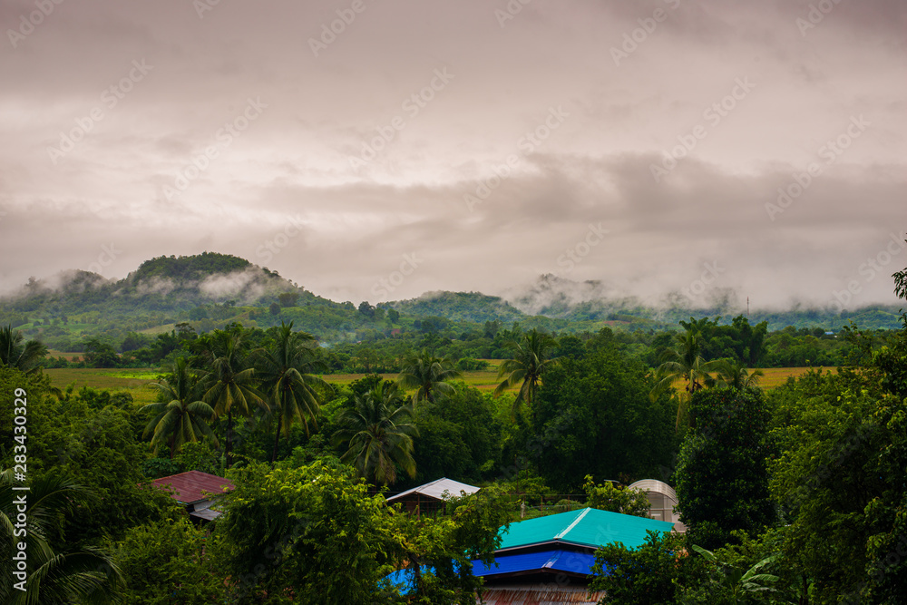 Rain clouds that form near the village