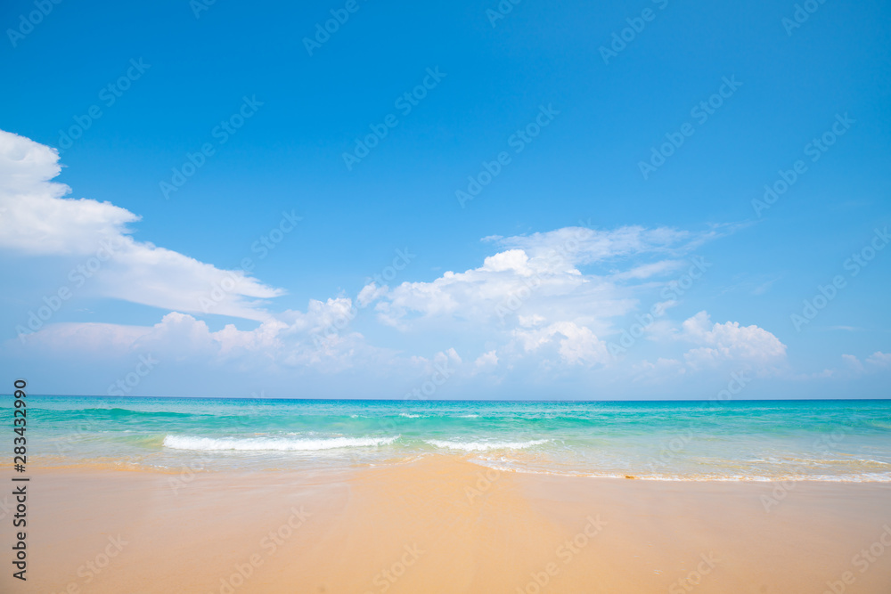 Sea wave beach sea shore on white sand beach