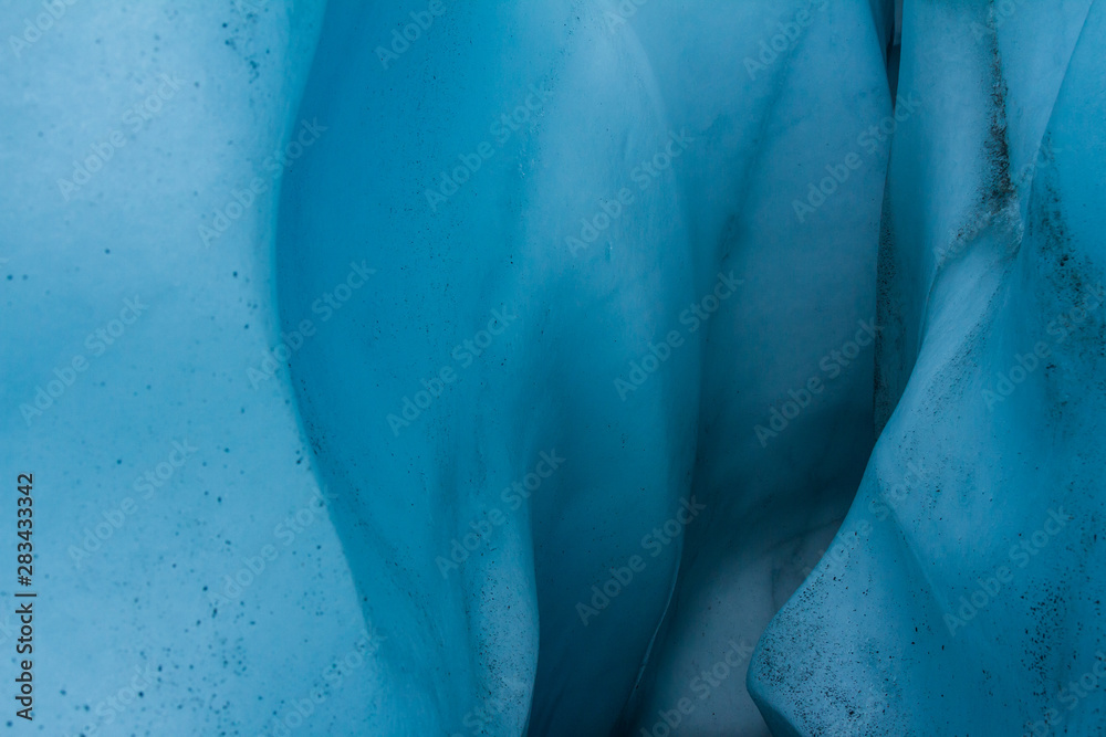 Curvy ice underground in the Matanuska Glacier in Alaska.