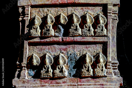 Photography statue of buddha in temple, digital photo picture as a background