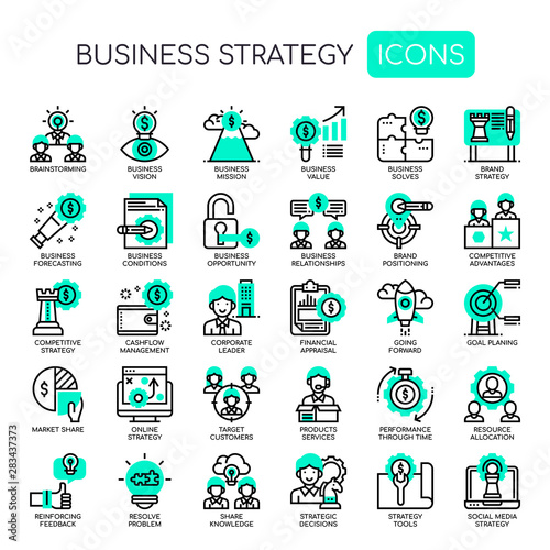 Business Strategy , Thin Line and Pixel Perfect Icons