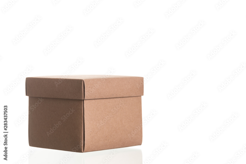 cardboard box for parcels from сraft isolated on white background