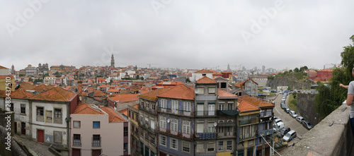 Panoramic view of old town Porto, Portugal