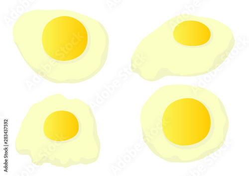 Fresh eggs from the farm on white background illustration vector 