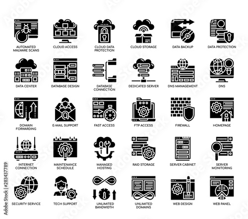 Web Hosting , Glyph Icons