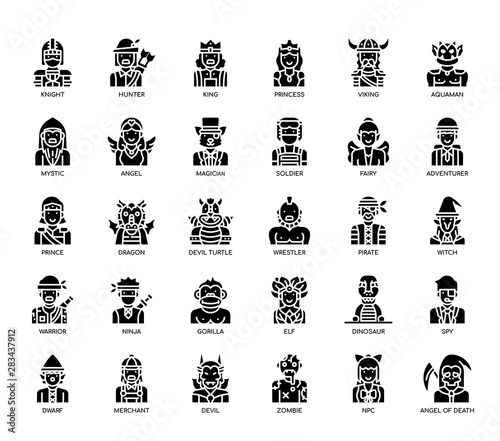 Game Characters , Glyph Icons