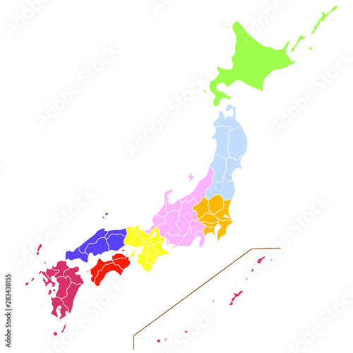 地域別日本地図 Stock Vector Adobe Stock