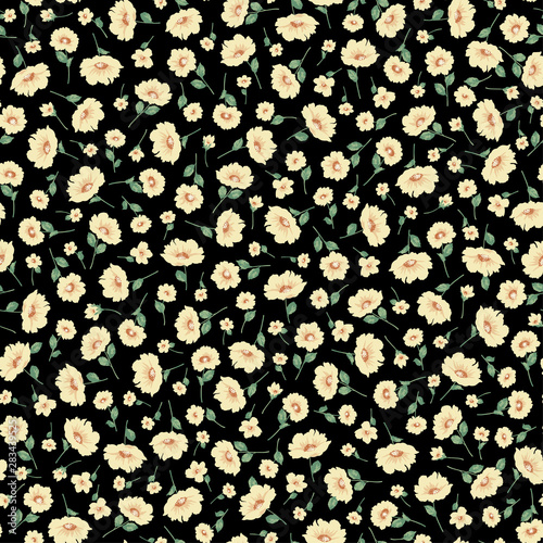 Seamless vector pattern of a beautiful flower,
