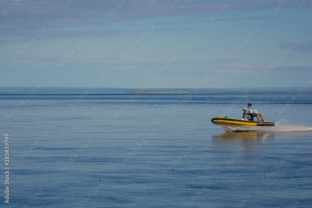 Naklejka premium boat in the sea