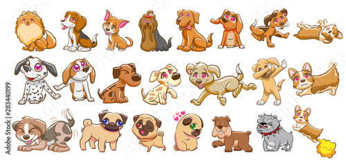 dog vector set graphic clipart design