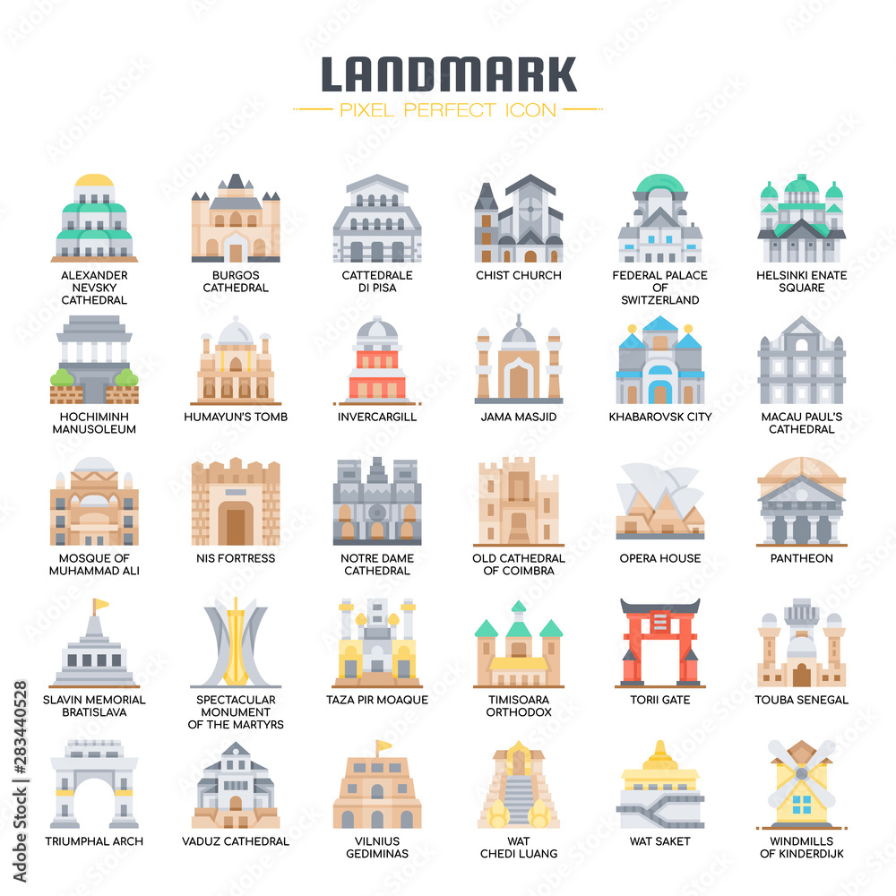 Landmark , Thin Line and Pixel Perfect Icons Landmark , Thin Line and Pixel Perfect Icons