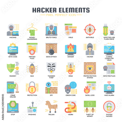 Hacker Elements , Thin Line and Pixel Perfect Icons