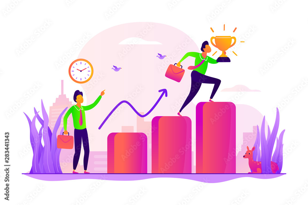 Personal development and goals achievement. Career growth. Self-management, self regulation learning, self-organization course concept. Vector isolated concept creative illustration Personal development and goals achievement. Career growth. Self-management, self regulation learning, self-organization course concept. Vector isolated concept creative illustration