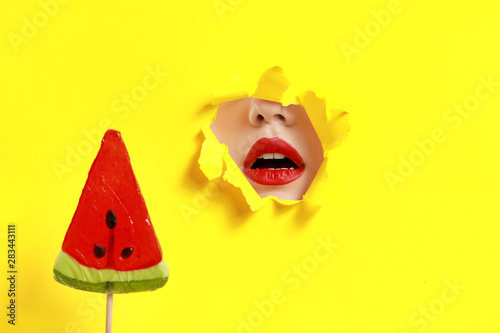 Beautiful young woman with ...