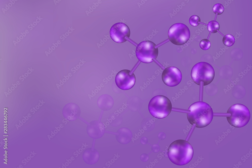 Purple Scientific concept background with copy space, illustration vector.