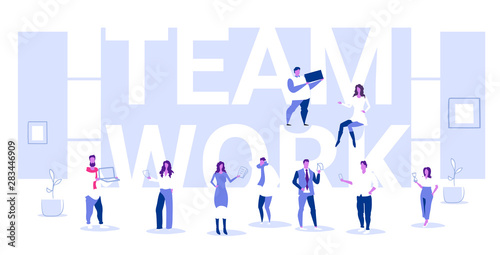 businesspeople team working together men women colleagues discussing and brainstorming during conference meeting successful teamwork concept sketch horizontal full length