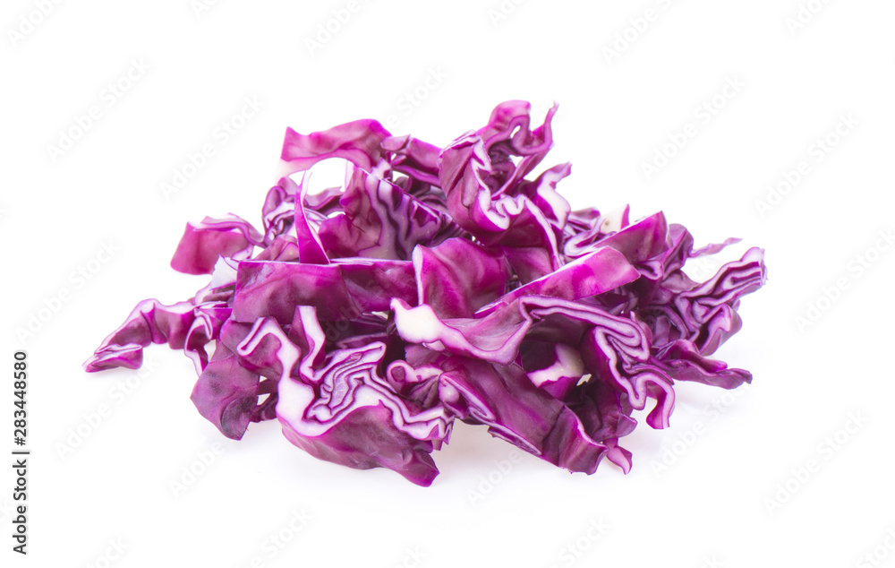 Red cabbage slice isolated on white background Red cabbage slice isolated on white background