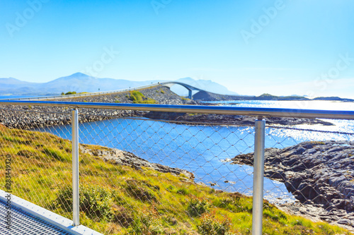 The Atlantic Road, view from walking path, Norway