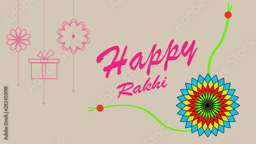 Rakhi Festival Background Design with Creative Rakhi Illustration