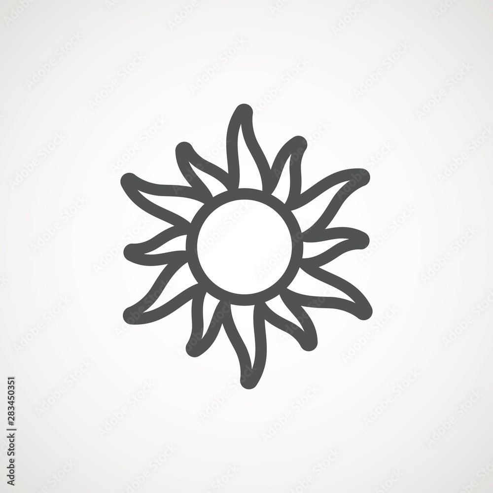 Sun sign symbol icon vector illustration. Sun vector border icon use for admin panels, website, interfaces, mobile apps. Sun sign symbol icon vector illustration. Sun vector border icon use for admin panels, website, interfaces, mobile apps.