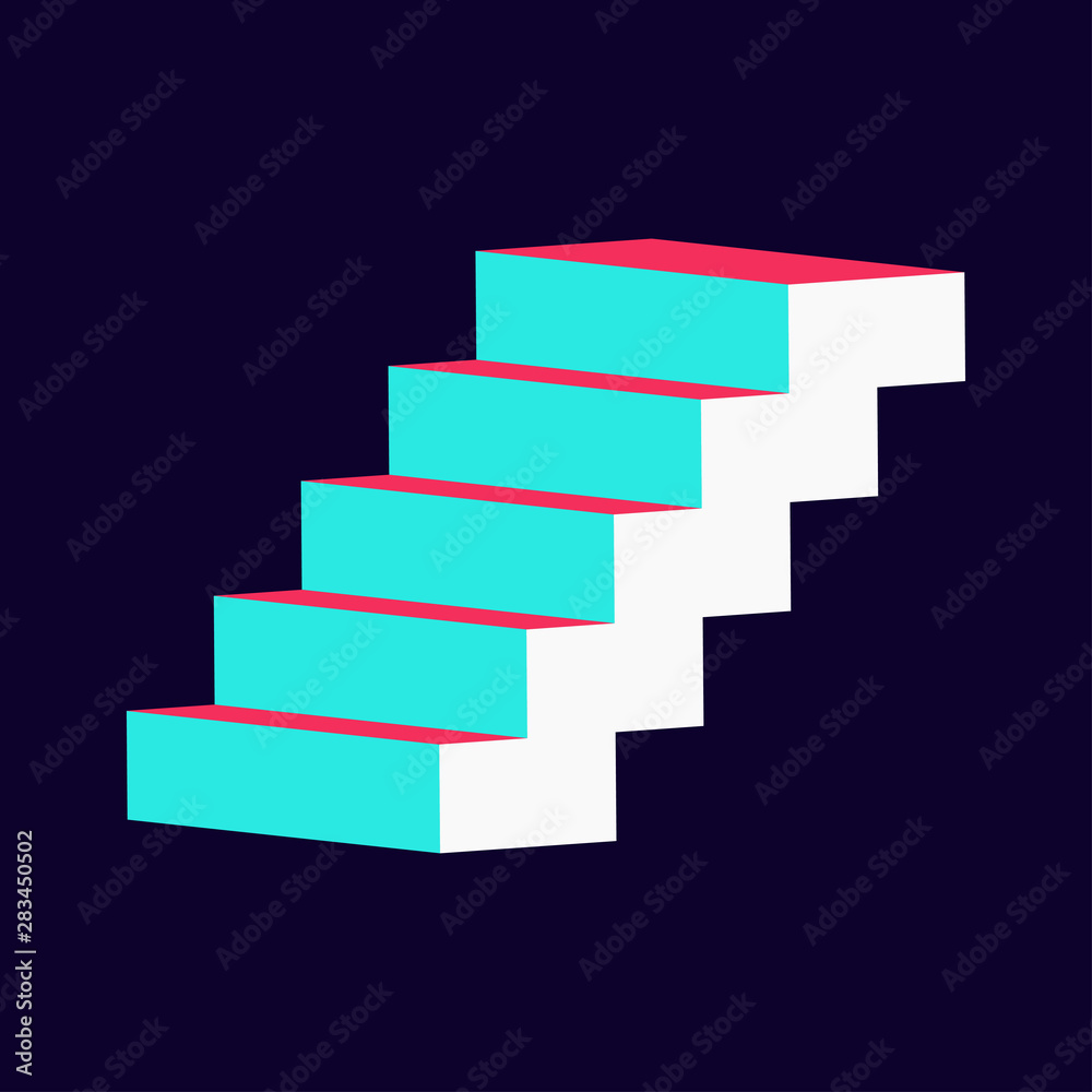 Fototapeta premium realistic stairs motivation for fast promotion vector