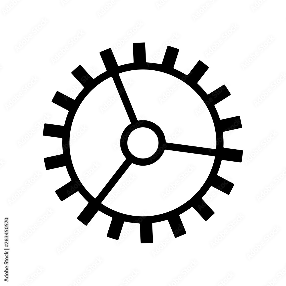 gearwheel icon black on white background vector